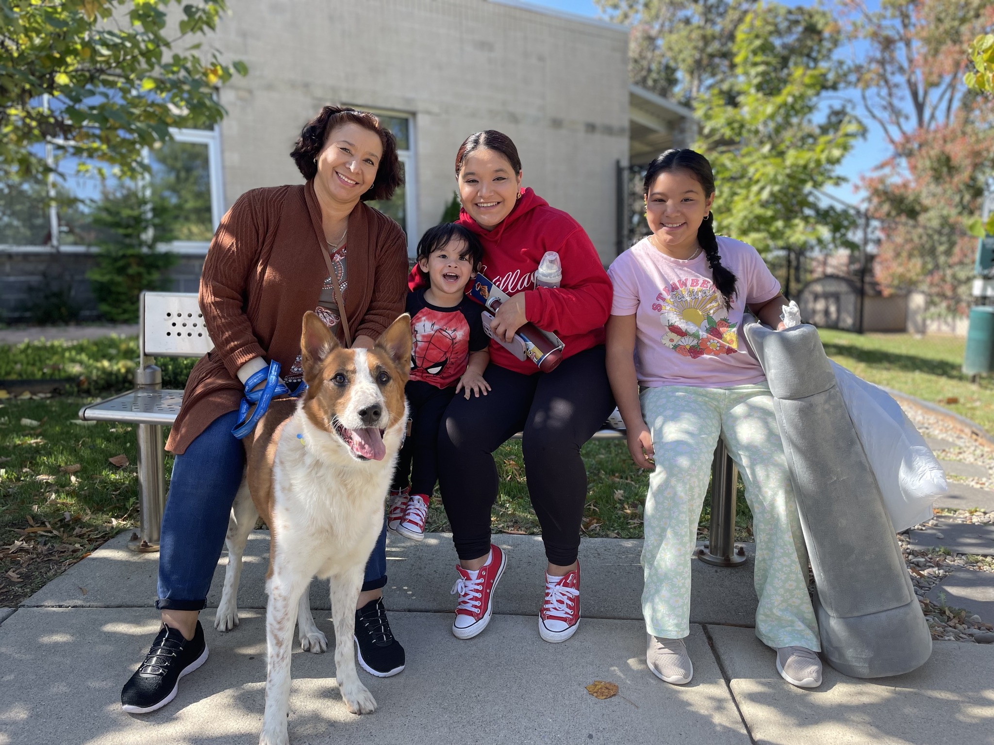 family reunited with thier dog