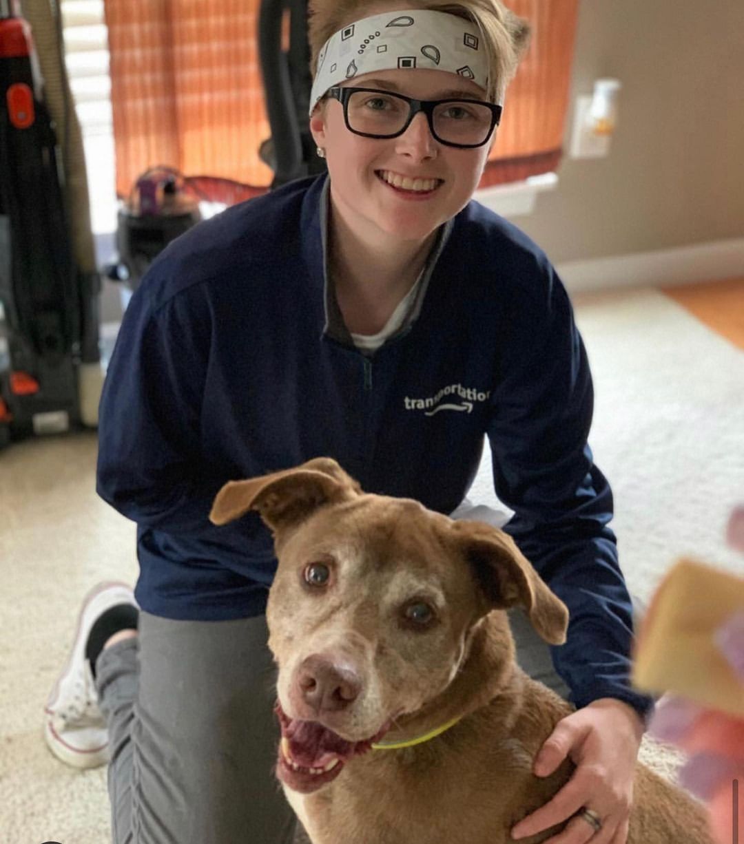 photo of woman and a dog