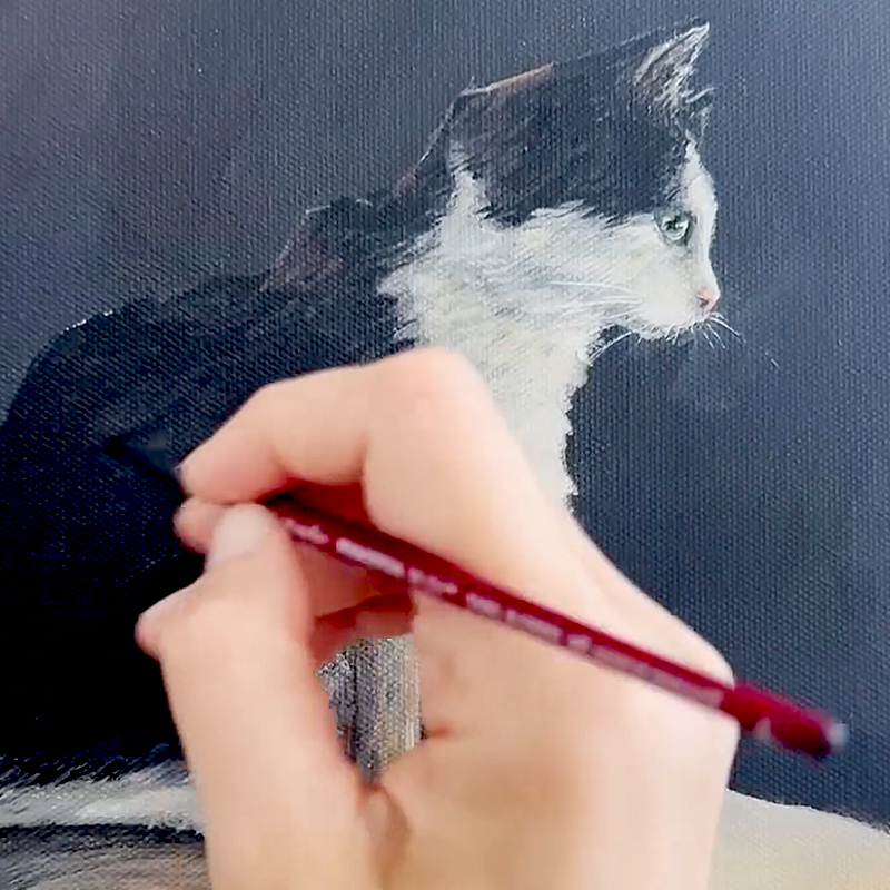 Becca Snyder, Brooklyn, New York, Muse, Feline Muse, Flurff, Fig Newton the cat, rescued cats from streets bring inspiration to their mom, artwork, painting, Random Cats of Kindness, 3