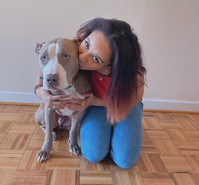 College student with service dog