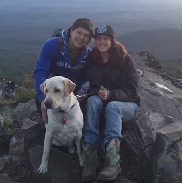 Couple with dog