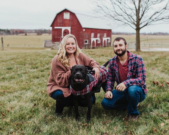 Family photo with dog