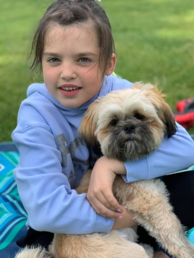 Girl and Shih Tzu