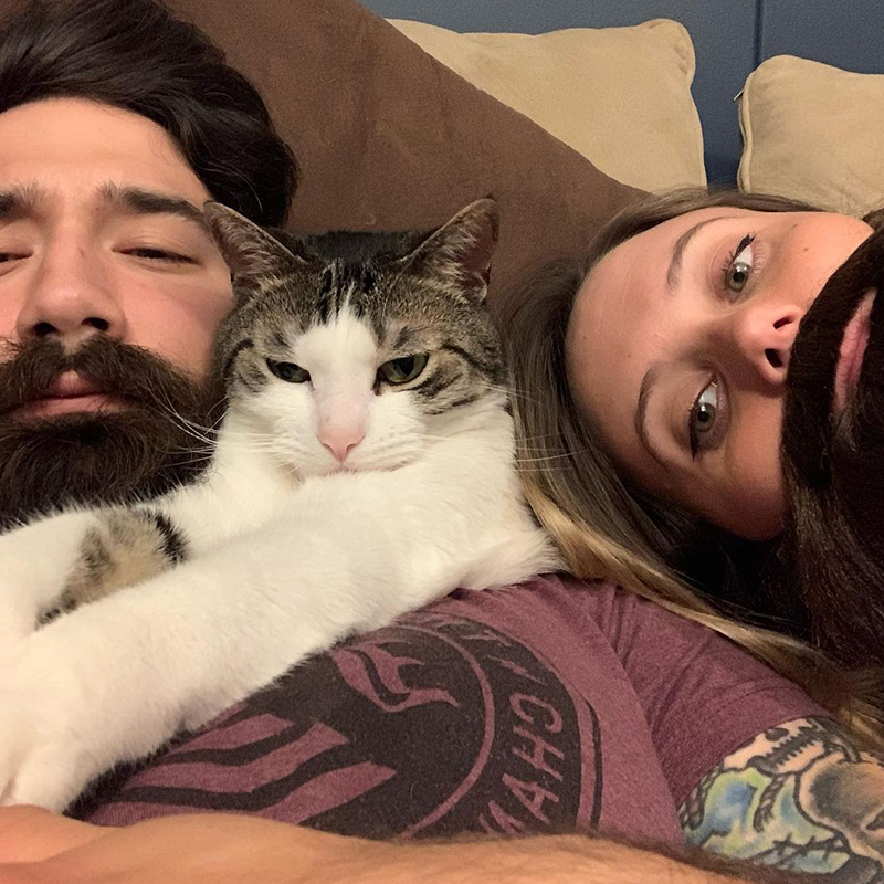 Cat Named Roswell, Rescued kitten obsessed with Beards, Drew Chiodo, Lindsey Lunser, Cat Dad, Eerie, Pennsylvania, Third Wheel, 5